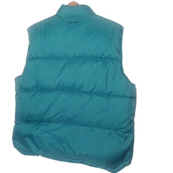 Catalina Women's 1X Down Puffer Vest Full Zip Front Outerwear Dark Teal Jacket - Picture 2 of 12